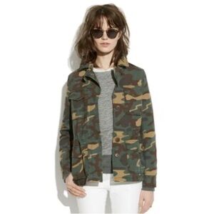 Madewell Outbound camo military light jacket fall layering size S